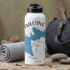 White water bottle with blue map graphic and "New Hampshire" text.