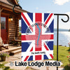 Union Jack flag with "Lake Windermere England" and "The Smith Family" text.