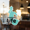 Turquoise sticker with "Tohopekaliga Life" text and a silhouette.