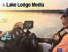 Lake Lodge Media and Caddo Life logo on a boat with a fishing sonar.