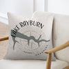 Pillow with Lake Rayburn Arkansas map and compass design.