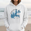White hoodie with Herb Parsons Lake Tennessee map graphic and compass rose.