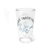 Clear glass pint glass with Lewis Smith Lake map and Alabama text.