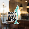 Turquoise outline sticker with black text "Bear Canyon Life" and copyright Lake Lodge Media LLC.