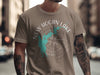 Brown t-shirt with "New Hogan Lake California" text and map graphic.