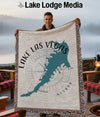 Fringed throw blanket with Lake Las Vegas map and "NEVADA" text.