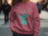 Pink sweatshirt with turquoise Lake Pleasant Arizona map graphic.