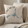 Pillow with Lake Mead map, compass, and "Arizona" text.