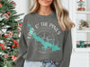Gray sweatshirt with "LAKE O' THE PINES" and Texas map in turquoise.
