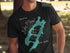 Black t-shirt with Lake Placid, New York map and compass graphic.