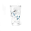 Clear glass pint glass with "Lake Travis Texas" and a compass rose design.