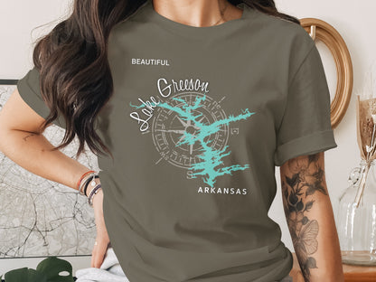Lake Greeson Arkansas Map Design T-Shirt or Sweatshirt