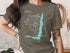 Lake Vermillion Minnesota compass map on a dark green t-shirt.
