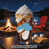 Glass with soft serve, ice cream, and Lake Superior graphic next to s'mores ingredients.