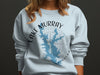 Light blue sweatshirt with Lake Murray map, compass rose, and "Oklahoma" text.