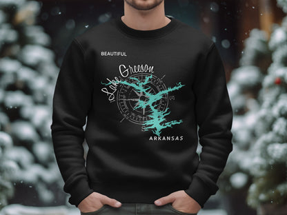 Lake Greeson Arkansas Map Design T-Shirt or Sweatshirt