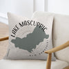 Pillow with Lake Mascuppic, New Hampshire map and compass design.