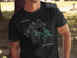 Black t-shirt with "Lake of the Ozarks" text and compass design.