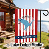 Garden flag with Lake Siskiyou map, California text, and "The Smith Family" personalization.