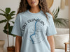 Light blue t-shirt with "Lake Okanagan British Columbia" and compass.