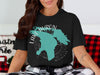 Black t-shirt with turquoise Lake Huron map and compass graphic.