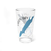 Glass with Green Bay Wisconsin map and compass design.