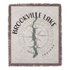Brookville Lake Indiana map with compass and text.