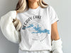 White t-shirt with DeGray Lake Arkansas graphic and compass rose design.
