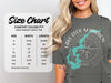 Comfort Colors 1717 heavyweight adult tee size chart with width and length measurements.