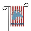 Garden flag with red and white stripes, blue Manawa map, and "The Smith Family."