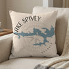 Lake Spivey Georgia map pillow with compass rose detail.