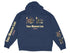 Navy blue hooded sweatshirt with Eagle Mountain Lake Texas graphic on chest and sleeves.