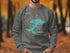 Gray sweatshirt with "Silverwood Lake CALIFORNIA" map graphic and compass rose.