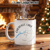 White mug with "Cherokee Lake Tennessee" and compass rose design.