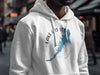 White hoodie with blue Lake Mead map and compass graphic, text "Lake Mead Nevada."