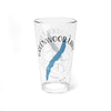 Clear glass pint glass with "Greenwood Lake New Jersey" and compass design.