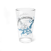 Clear glass tumbler with a blue and gray map design and "POSSUM KINGDOM LAKE TEXAS".