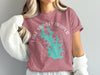 Rose colored t-shirt with Lake Stanley Draper map graphic and compass rose.