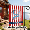 Garden flag with red and white stripes, featuring Kaw Lake, Oklahoma, and "The Smith Family".