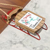 Wooden sled ornament with Merry Christmas and Salamonie Lake text.