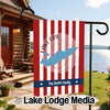 Garden flag with red and white stripes, featuring Lake Erie map and "The Smith Family".