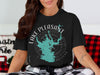 Black t-shirt with Lake Pleasant Arizona compass graphic and water silhouette.