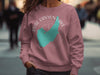 Rose Canyon Lake Arizona graphic on a rose pink sweatshirt.