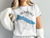 White t-shirt with Lake Wenatchee Washington map and compass graphic.