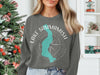 Grey sweatshirt with Lake Sammamish Washington map and compass graphic.
