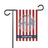 Garden flag with red and white stripes, featuring Lake James, North Carolina, and "The Smith Family".