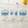 Three clear glasses with "Grand Lake St. Marys Ohio" text and blue water design.