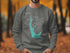 Grey sweatshirt featuring Parker Canyon Lake, Arizona map with compass.