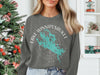 Gray sweatshirt with Lake Winnipesaukee New Hampshire map and compass design.