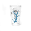 Clear pint glass with blue Lake Lurleen map and compass design.